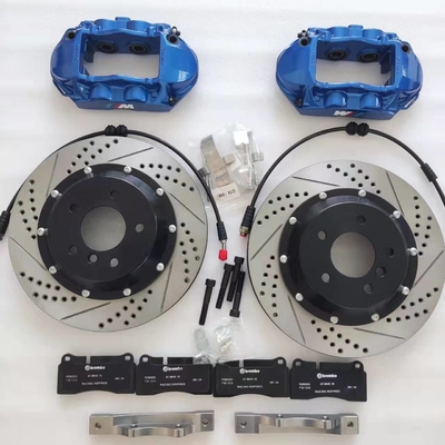 Blue 4 Pot Brake Kit Rear Aluminum Bracket For Bmw E70 18IN